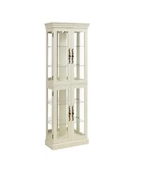 Streamdale Lighted Glass Display Cabinet, Antique White