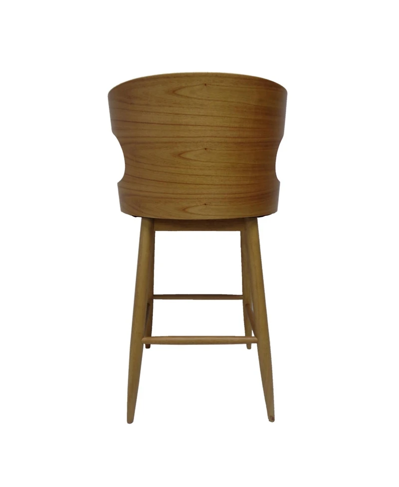 Streamdale Mid-Century Upholstered Rubberwood Barstools (Set of 2) with Splayed Legs