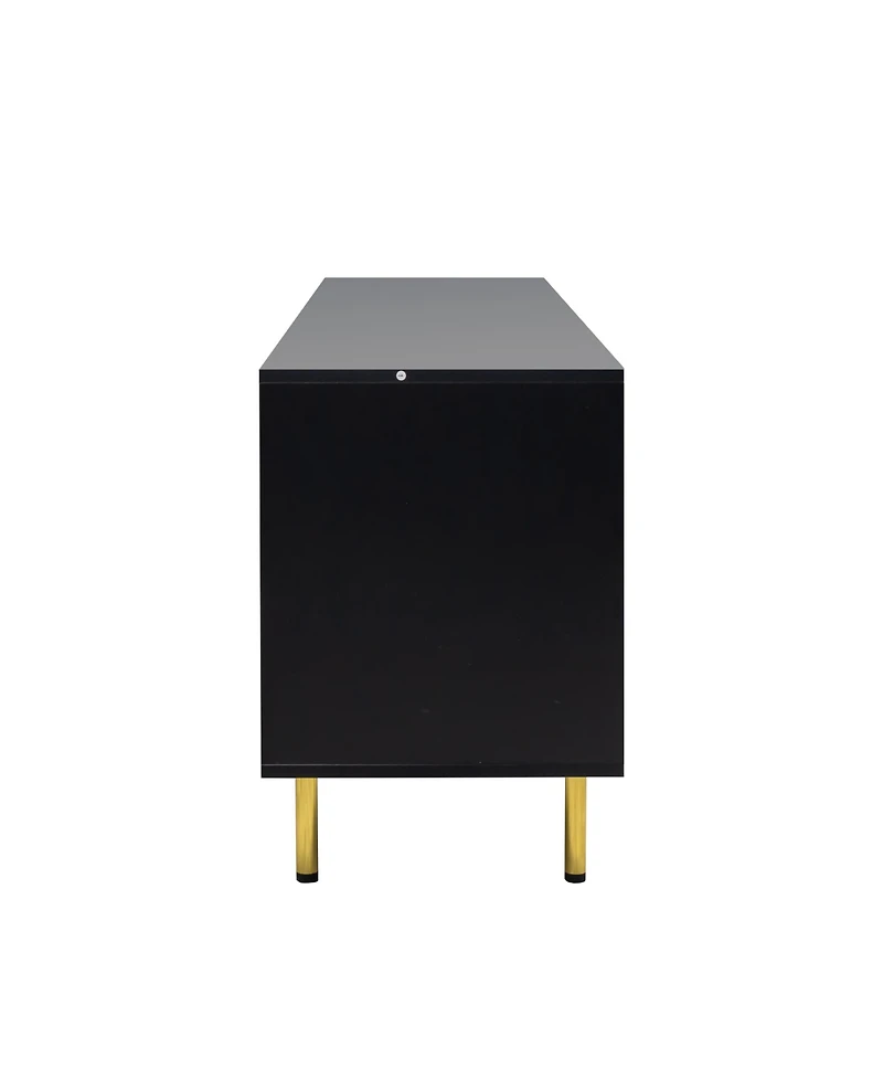 Streamdale Modern warm Black Tv cabinet for 80 inch Tv Stands, for Living Room Bedroom