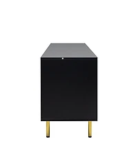 Streamdale Modern warm Black Tv cabinet for 80 inch Tv Stands, for Living Room Bedroom