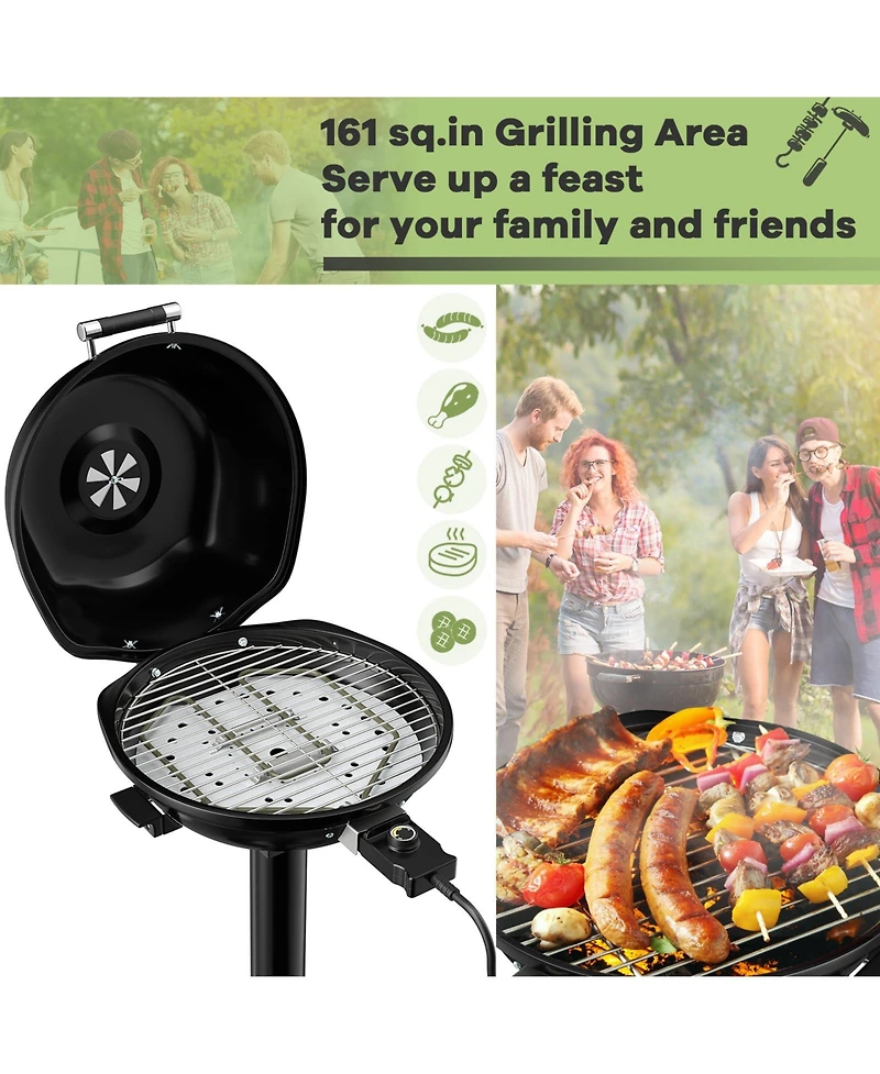 1600W Portable Electric Bbq Grill with Removable Non-Stick Rack