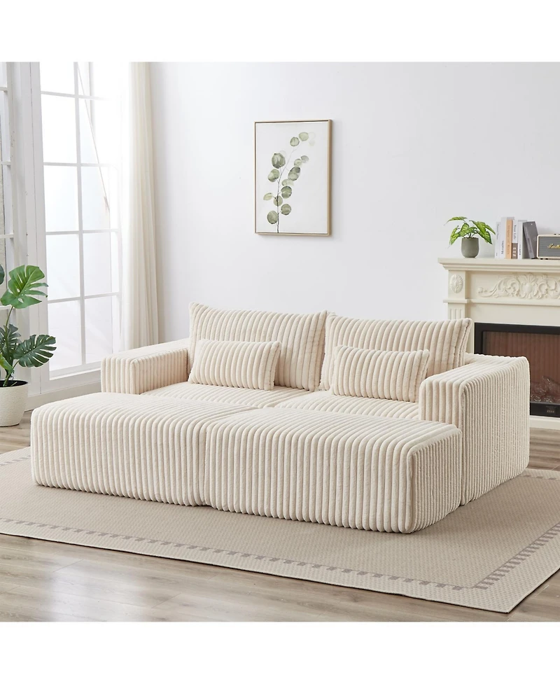 Streamdale Oversized Cloud Plush Lounger with Removable Footstools