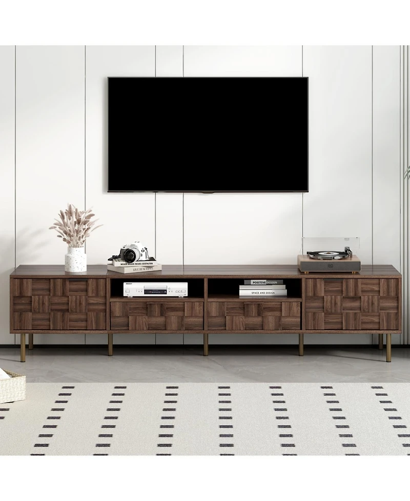 Streamdale Mid Century Tv Stand with Drawers for TVs up to 85