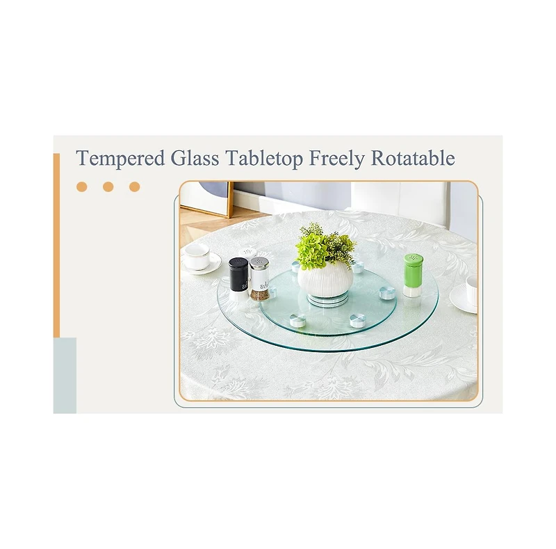 Streamdale Double-Layer Rotating Glass Display (24" upper, 15" lower)