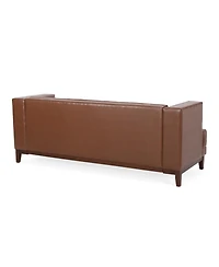 Streamdale Mid-Century Modern Tufted 3-Seater Sofa With Wood Frame