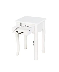 Streamdale White Floor-Standing Table with Drawer & Curved Legs