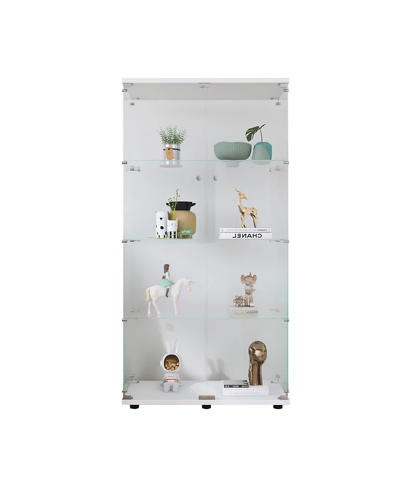 Streamdale White 4-Shelf Display Cabinet