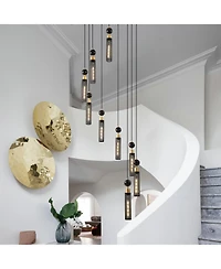 Streamdale Industrial Multi-Light Pendant - 9-Light Mesh Cylinder Chandelier (Bulb Not Included)