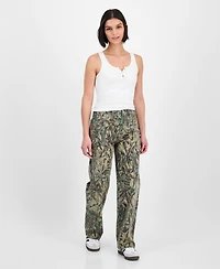 Madden Girl Juniors' 90s Fit Camo-Print Jeans
