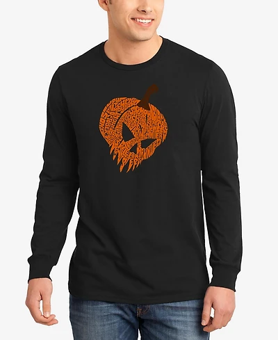 La Pop Art Men's Evil Pumpkin Word Long Sleeve T-Shirt
