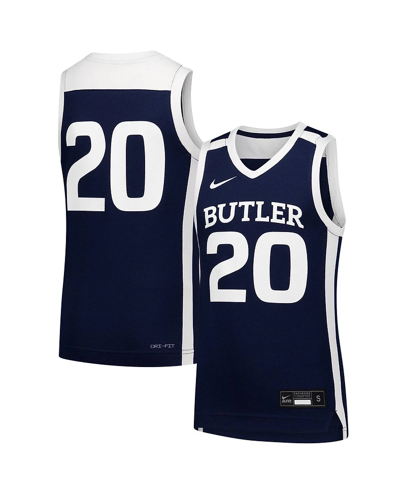 Nike Big Boys and Girls 20 Navy Butler Bulldogs Replica Basketball Jersey
