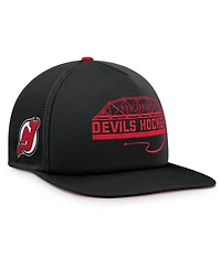 Fanatics Men's Black/Red New Jersey Devils Authentic Pro Hometown Rink Foam Trucker Snapback Hat
