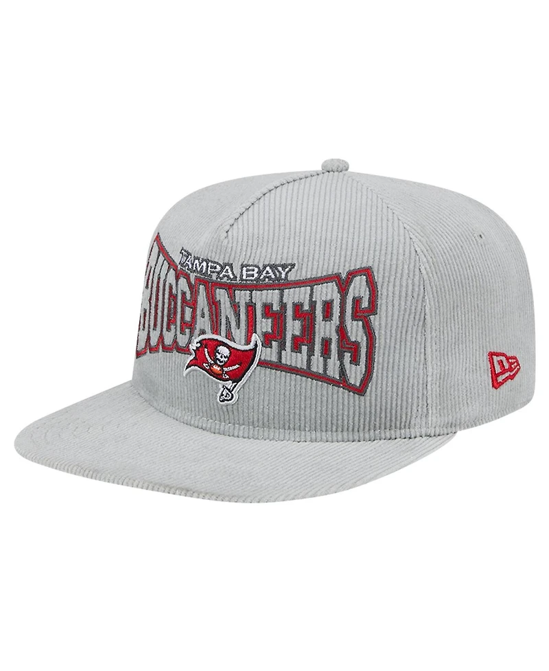 New Era Men's Gray Tampa Bay Buccaneers Corduroy Golfer Adjustable Hat