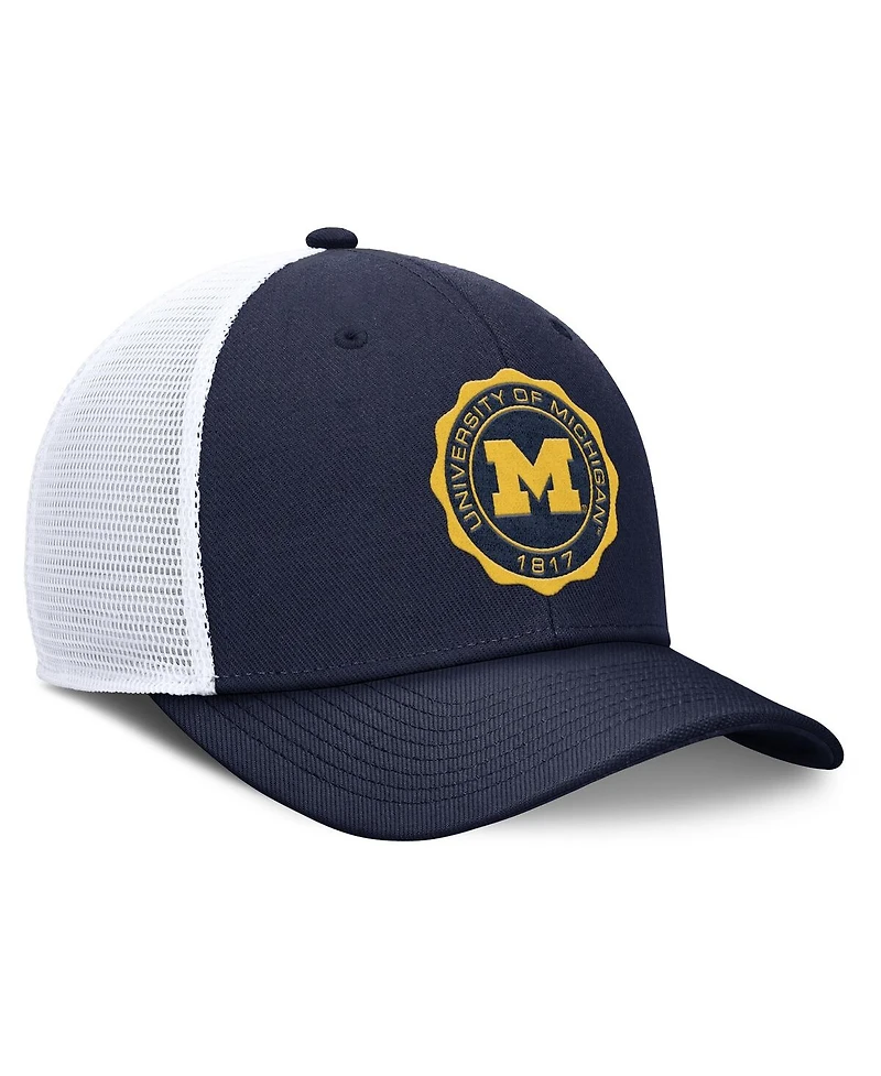 Jordan Men's Navy/White Michigan Wolverines Rise Trucker Adjustable Hat
