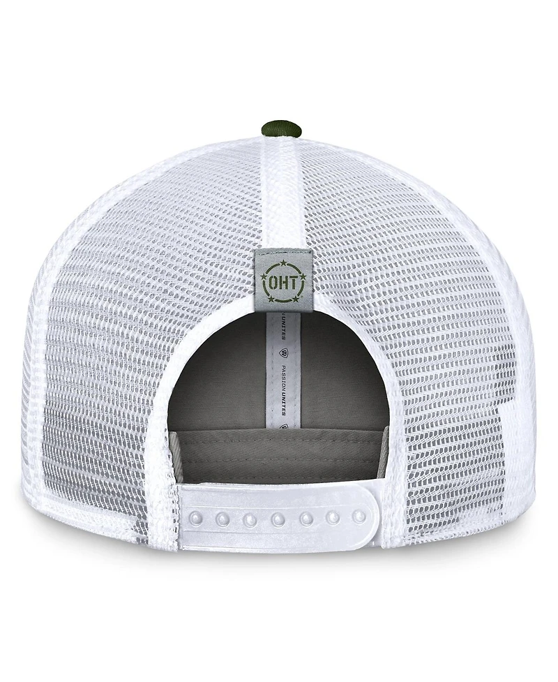 Top of the World Men's Gray/Green Michigan State Spartans Oht Military Appreciation Badge Trucker Adjustable Hat