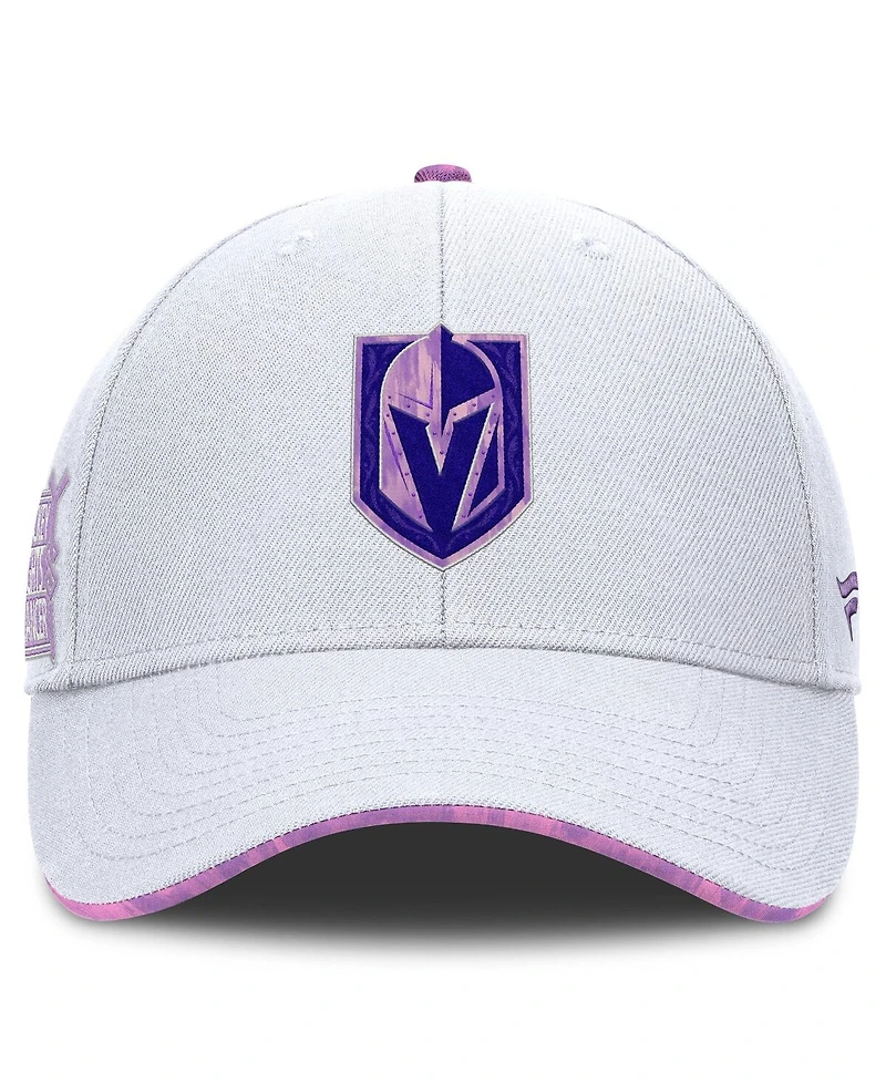 Fanatics Men's White Vegas Golden Knights Authentic Pro Hockey Fights Cancer Adjustable Hat