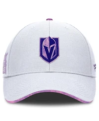 Fanatics Men's White Vegas Golden Knights Authentic Pro Hockey Fights Cancer Adjustable Hat