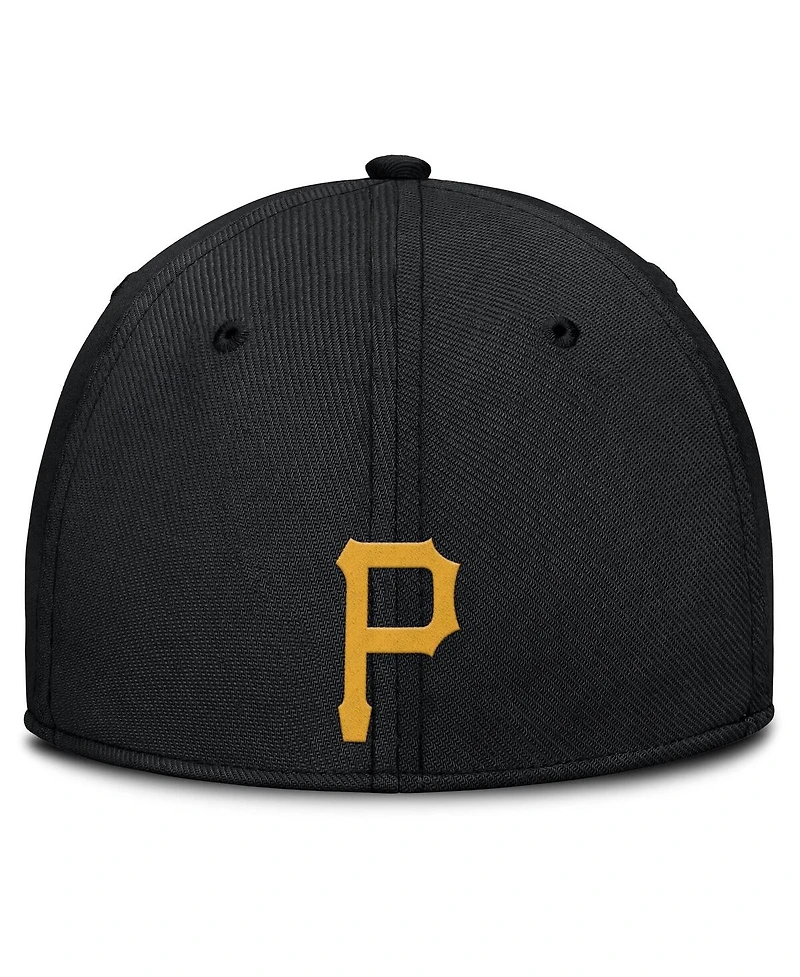 Nike Men's Gray/Black Pittsburgh Pirates Rise Swoosh Performance Flex Hat