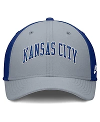 Nike Men's Gray/Royal Kansas City Royals Rise Swoosh Performance Flex Hat