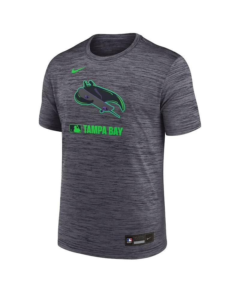 Nike Men's Black Tampa Bay Rays 2025 City Connect Authentic Collection Velocity Performance T-Shirt
