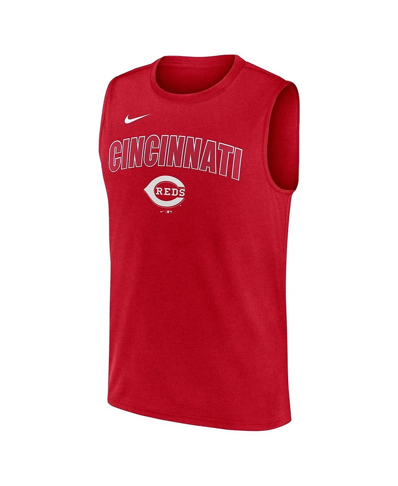 Nike Men's Red Cincinnati Reds Knockout Performance Muscle Tank Top