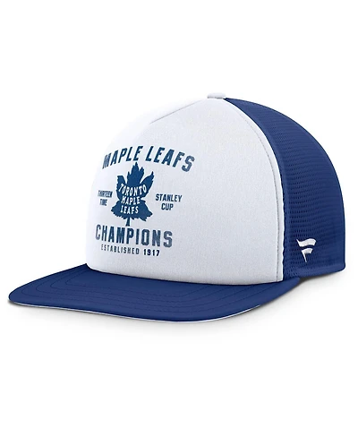 Fanatics Men's White/Blue Toronto Maple Leaf's Decades Collection Foam Front Snapback Hat