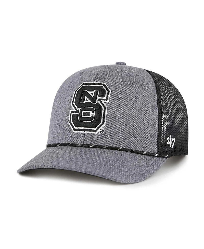 '47 Brand Men's Gray Nc State Wolfpack Carbon Rope Adjustable Hat