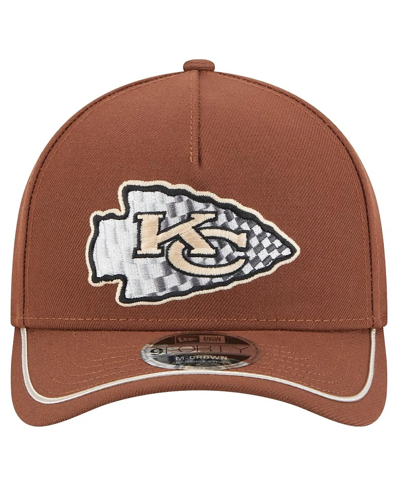New Era Men's Brown Kansas City Chiefs Motorsport 9FORTY Adjustable Hat