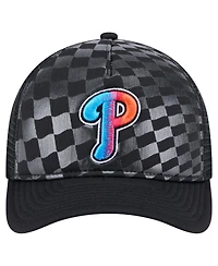 New Era Men's Black Philadelphia Phillies Gradient 9FORTY A-Frame M-Crown Trucker Adjustable Hat