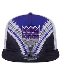 New Era Men's Black/Purple Sacramento Kings Throwback Dye Golfer Snapback Hat