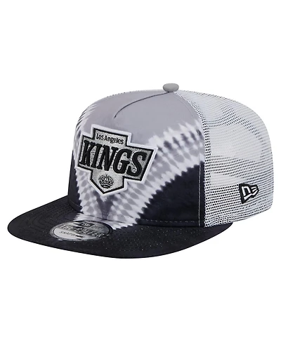 New Era Men's Black/Silver Los Angeles Kings Throwback V-Dye Adjustable Golfer Hat