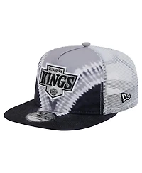 New Era Men's Black/Silver Los Angeles Kings Throwback V-Dye Adjustable Golfer Hat