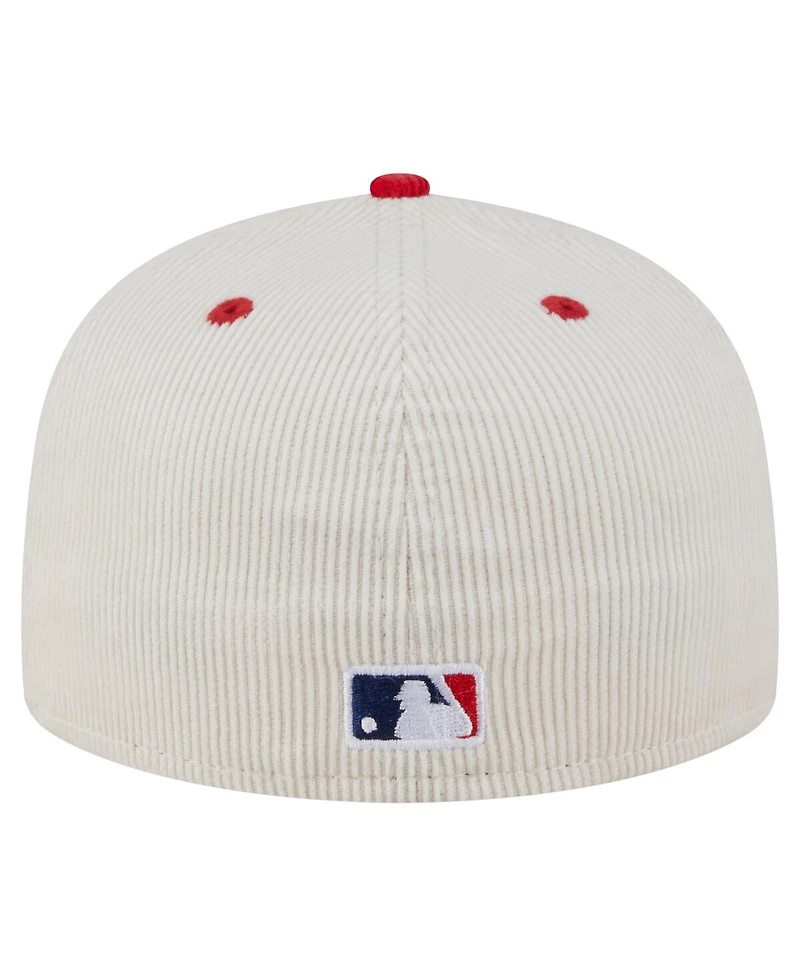 New Era Men's Cream/Red St. Louis Cardinals Two-Tone Corduroy 59FIFTY Fitted Hat
