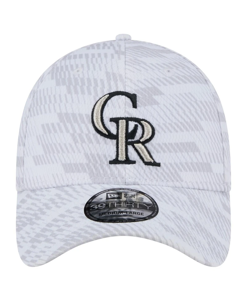 New Era Men's White Colorado Rockies Graded 39THIRTY Flex Hat