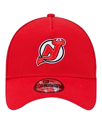 New Era Men's Red New Jersey Devils Core A-Frame 9FORTY Adjustable Hat