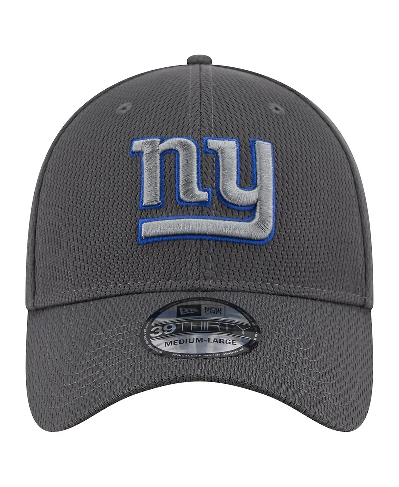 New Era Men's Graphite York Giants Main 39THIRTY Flex Hat