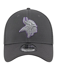 New Era Men's Graphite Minnesota Vikings Main 39THIRTY Flex Hat