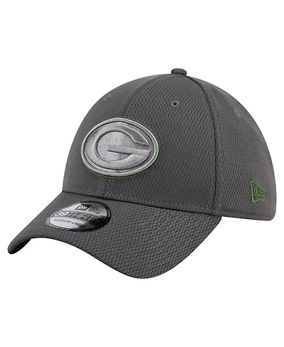 New Era Men's Graphite Green Bay Packers Main 39THIRTY Flex Hat