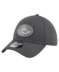 New Era Men's Graphite Green Bay Packers Main 39THIRTY Flex Hat
