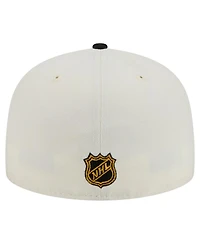 New Era Men's Cream Pittsburgh Penguins Chrome Two-Toned 59FIFTY Fitted Hat