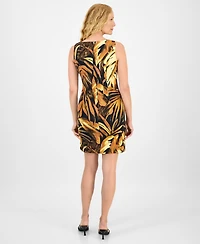 Connected Women's Printed Boat-Neck Sleeveless Dress