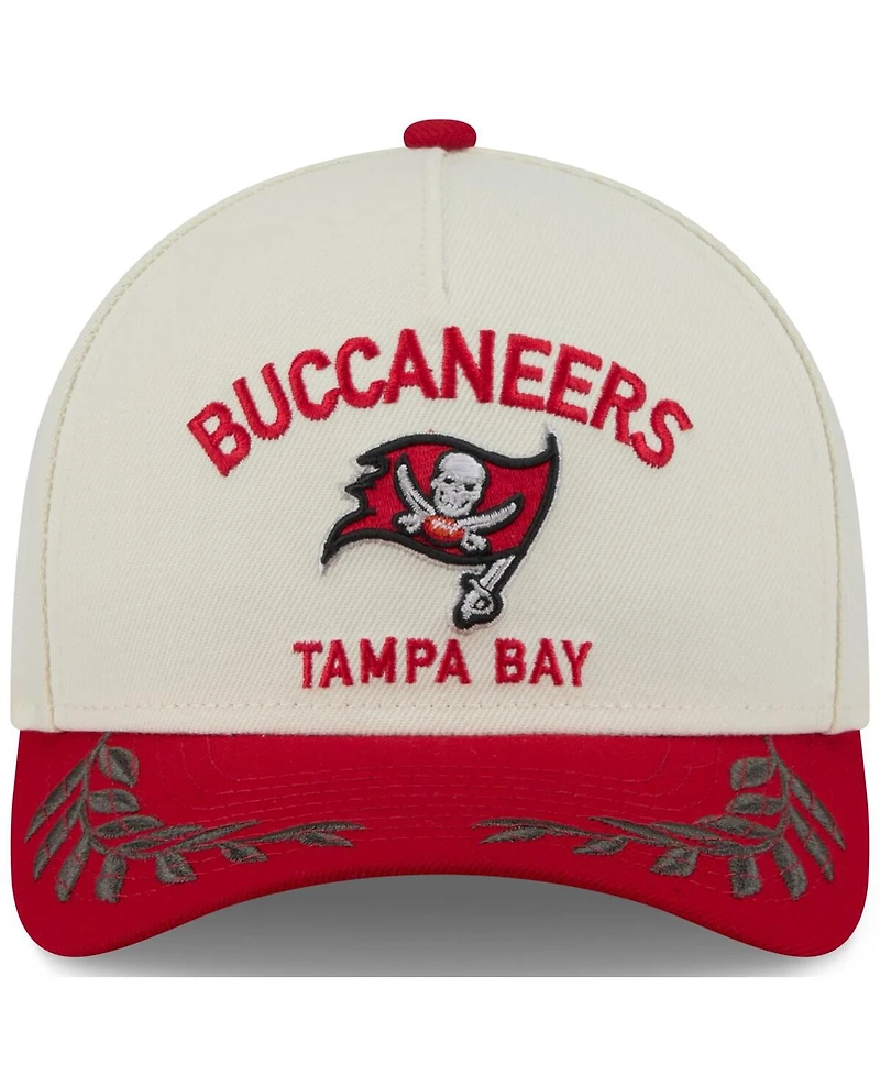 New Era Men's Cream/Red Tampa Bay Buccaneers 2025 Nfl Draft 9FORTY A-Frame M-Crown Adjustable Hat