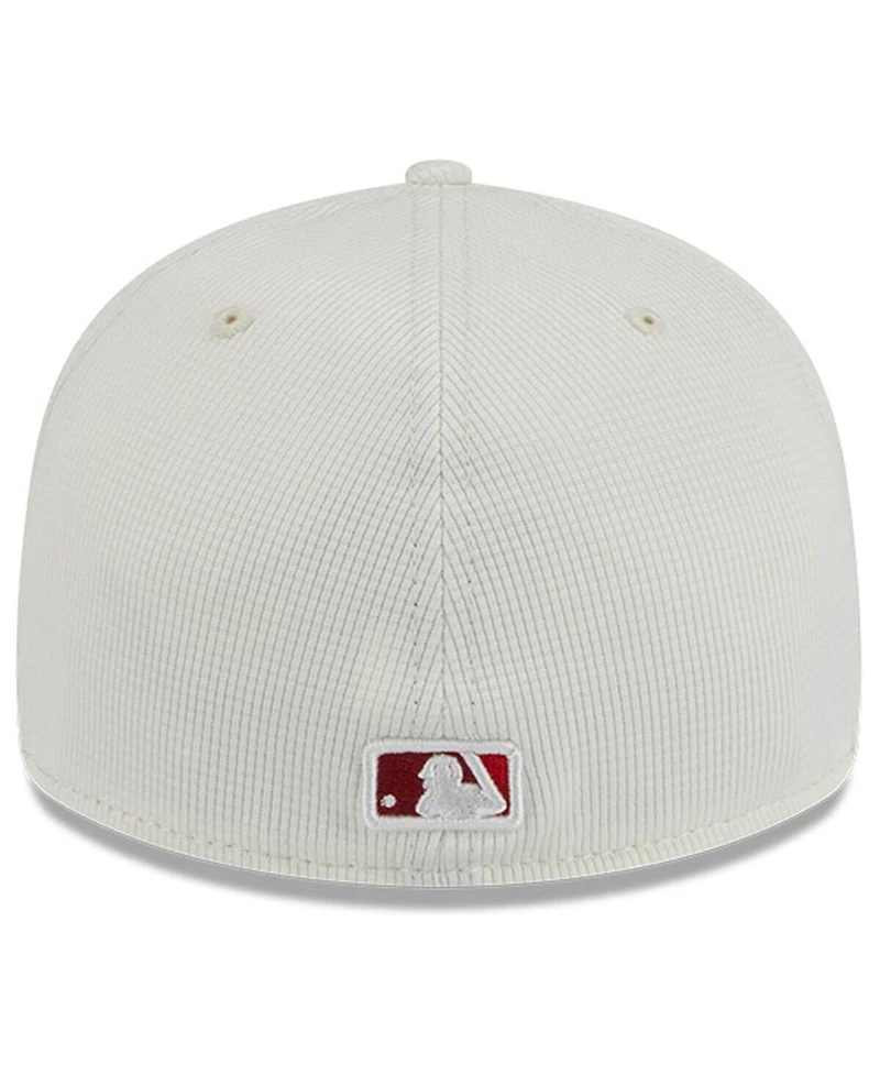 New Era Men's Cream/Red Los Angeles Angels City Connect Batting Practice Low Profile 59FIFTY Fitted Hat
