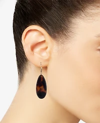 Lauren Ralph Lauren Gold-Tone Tortoise Large Drop Earrings