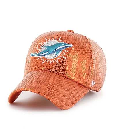 '47 Brand Women's Orange Miami Dolphins Dazzle Clean Up Adjustable Hat
