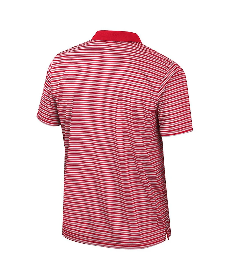 Colosseum Men's Red Nc State Wolfpack Striped Polo Shirt