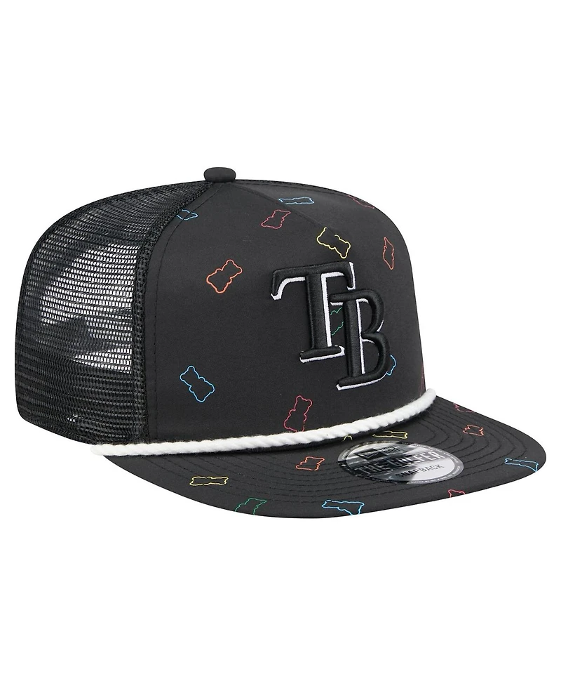 New Era Men's Black Tampa Bay Rays Gummy Golfer Trucker Adjustable Hat