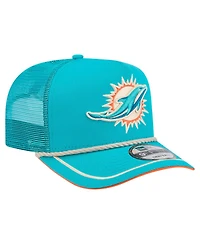 New Era Men's Aqua Miami Dolphins Vintage Team Rope A-Frame Trucker 9FIFTY Snapback Hat