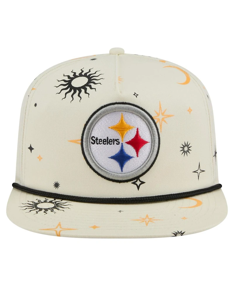 New Era Men's Cream Pittsburgh Steelers Celestial Golfer Adjustable Hat