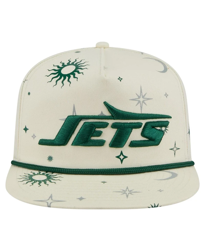 New Era Men's Cream New York Jets Celestial Golfer Adjustable Hat